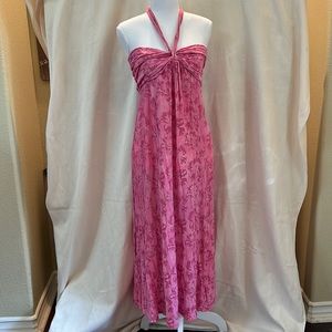Blue Ginger Pink Floral Strapless Dress. Size L